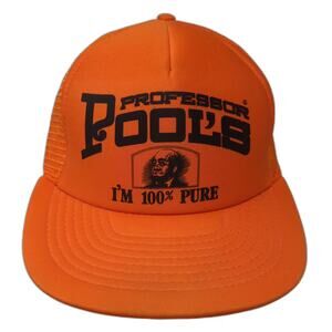 Sportcap Trucker Hat Orange Black Professor Pool's Snapback Foam Front Size L